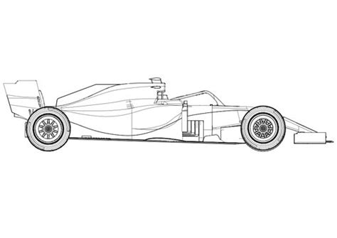 F1 Car Drawing Template - Mercedes Benz Design Sketches : Car drawing ...