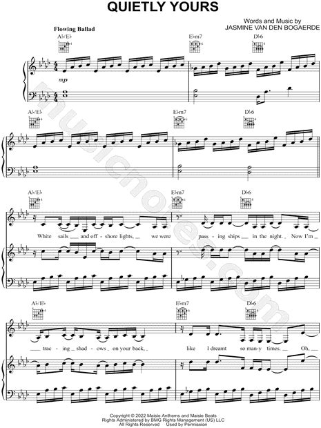 Birdy "Quietly Yours" Sheet Music in Ab Major - Download & Print - SKU: MN0260690