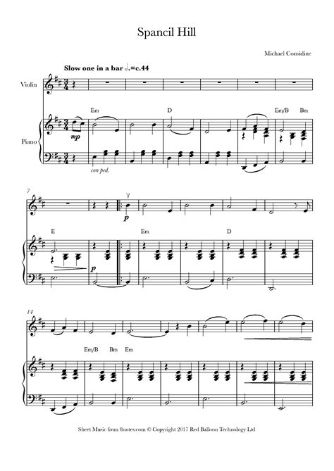 Spancil Hill Sheet music for Violin - 8notes.com