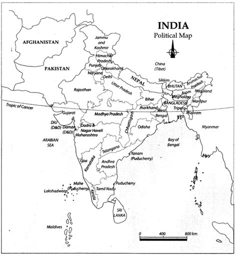 Class 9 Geography Map Work Chapter 1 India-Size and Location - Learn CBSE