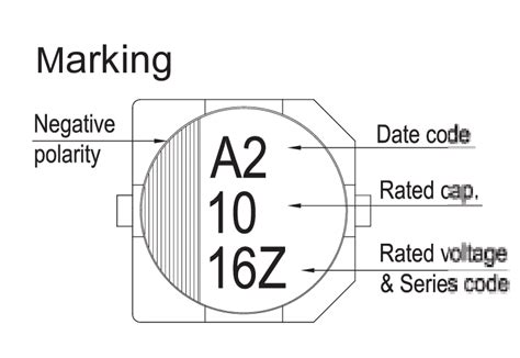 datasheet - Looking for capacitance and voltage rating - How to read electrolytic SMD capacitor ...