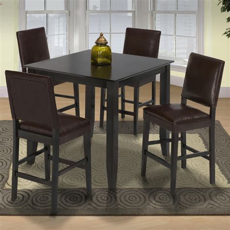 Round Pub Height Table And Chairs / Coaster 102098 Black Wood Dining Table - Steal-A-Sofa ...