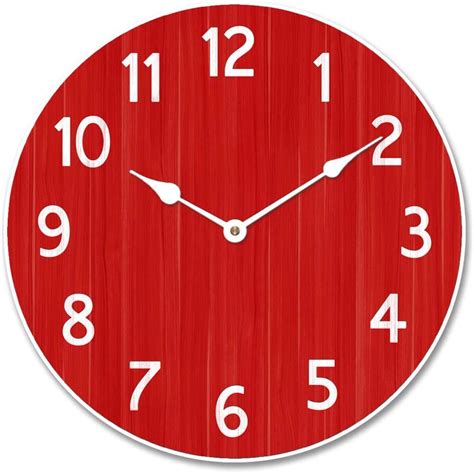 Organic Red Wall Clock | Beautiful Color, Silent Mechanism, Made in USA - Walmart.com