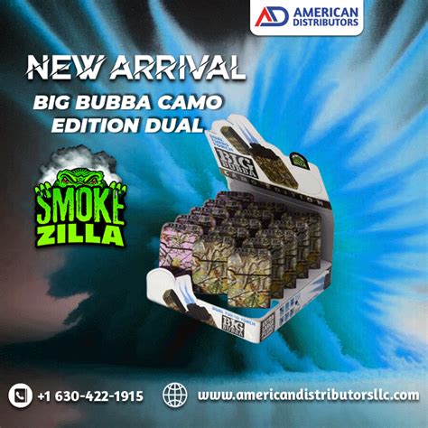 SMOKE ZILLA BIG BUBBA CAMO EDITION DUAL TURBO TORCH LIGHTER 15CT/ BOX ...