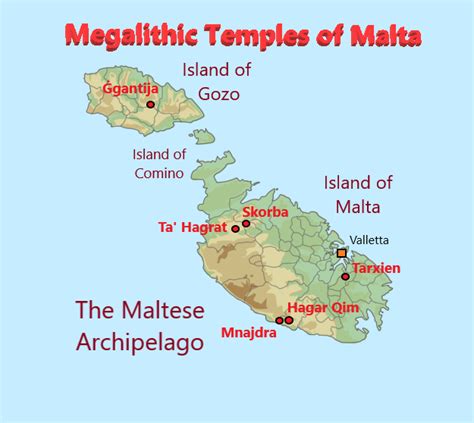 Megalithic Temples of Malta MAP of the largest Temples | Malta island ...