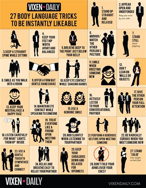 27 Body Language Tricks To Be Instantly Likeable: Infographic | Confident body language, Reading ...