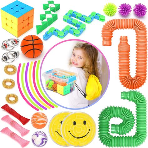 Fidget Toys Stress Relief Toys – Anxiety Relief Toys 27 Pack Sensory Fidget Toy Set for Kids ...