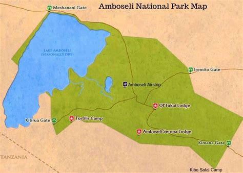 Amboseli national park map | Getting to Amboseli National Park