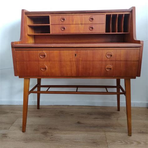 Teak Mid-Century Modern secretaire / writing desk | #103548