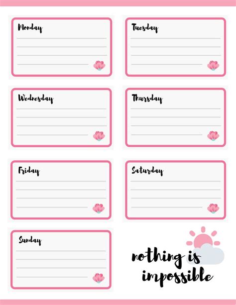 Weekly Notes Printable | Resource library, Monthly calendar printable ...