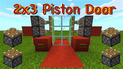 Minecraft 2x3 Piston Door - Redstone Door! - Two Entry Methods! - Howto - 2021 - YouTube