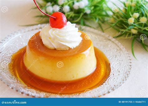 Custard Pudding (Flan) Stock Photo - Image: 48191755