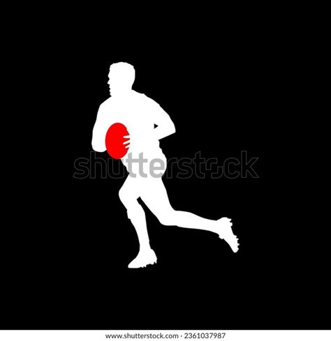 High Details Rugby Player Silhouette Minimal Stock Vector (Royalty Free ...