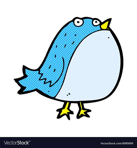 Comic cartoon fat bird Royalty Free Vector Image