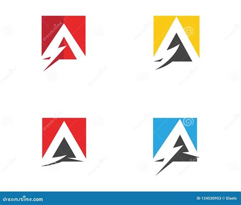 A Letter Lightning Logo stock vector. Illustration of business - 124530953