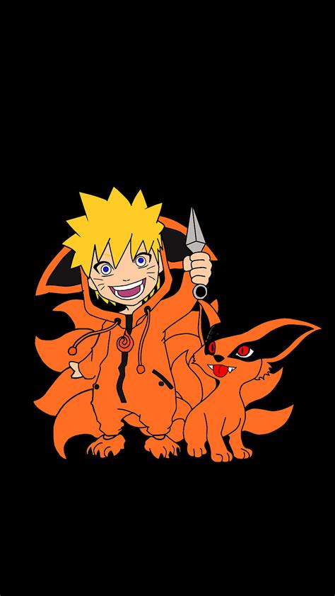 Little Naruto, 9 tails, kurama, kurama mode, little kurama, nine tailed ...