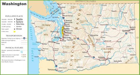 Washington State Maps | Usa | Maps Of Washington (Wa) - Washington State Road Map Printable ...