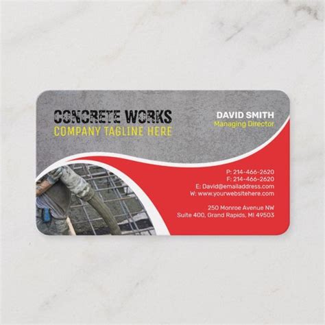 Concrete works, Construction company Business card | Zazzle ...