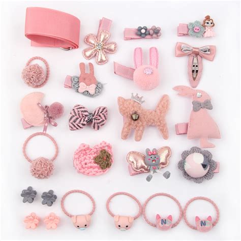 Cartoon Cute Princess Hair Accessories Set Of 24 - Soogy