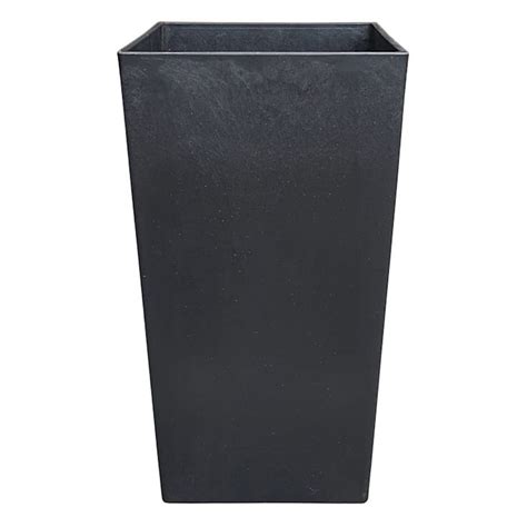 Tall Square Black Planter, 21" | Black planters, Outdoor pots, Planters