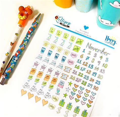 November Planner Stickers - Lollipop Box Club