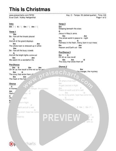 This Is Christmas Chords PDF (Evan Craft / Kalley Heiligenthal) - PraiseCharts