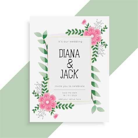 lovely floral wedding card invitation design - Download Free Vector Art, Stock Graphics & Images