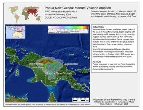 Papua New Guinea: Manam Volcano eruption - Situation map - Papua New Guinea | ReliefWeb