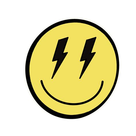 ⚡Lightning Bolt Smile Sticker⚡ | Lightning bolt tattoo, Smiley, Smiley ...