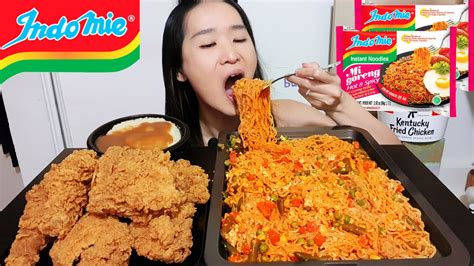 HOT & SPICY INDOMIE MUKBANG! KFC Extra Crispy Chicken & Indomie Noodles ...