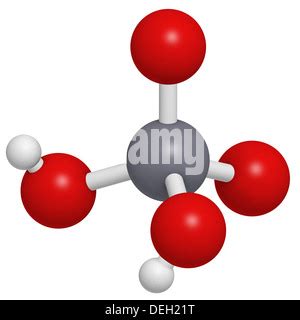 Chromic acid (H2CrO4) molecule, chemical structure. Highly corrosive ...