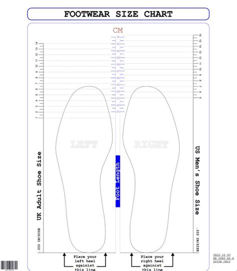 Printable Shoe Size Chart Uk | Images and Photos finder