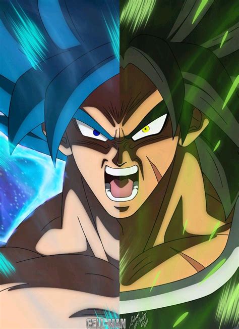 Goku SSJ Blue Vs. Broly, Dragon Ball Super | Dragon ball super art, Dragon ball art, Anime ...