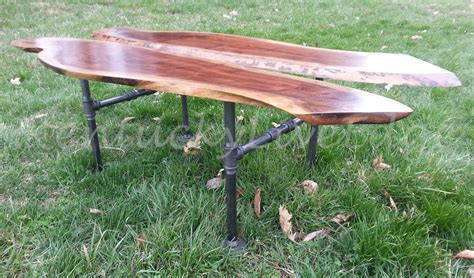 Custom Wood And Metal Coffee Table, Industrial Coffee Table, Live Edge Coffee Table, Walnut ...