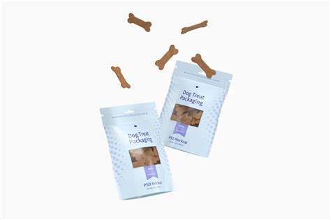 Dog Treat Packaging PSD Mockup, Falling – Original Mockups