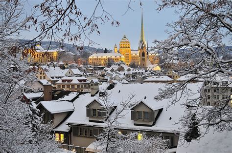 Wallpapers Zurich Switzerland Roof Winter Snow Cities Building Houses | The good place ...