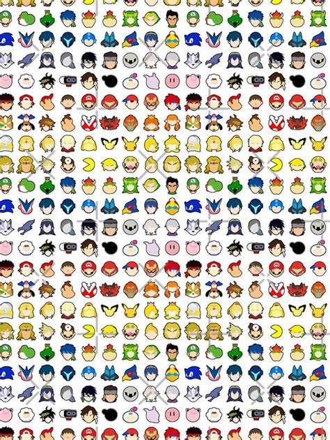 'Super Smash Bros Ultimate Character Stock Icons - Rainbow ...