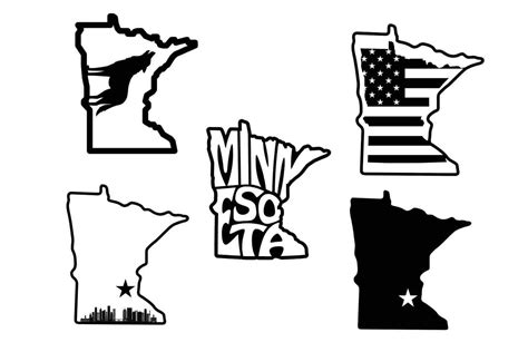 Minnesota State Outline Themed SVG Bundle Laser Files Cricut Multiple Formats Key Chains ...