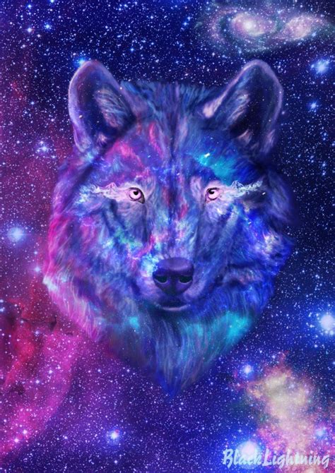 Anime Galaxy Wolf Drawing : Buy 1pc Galaxy Wolf Planets Watercolor ...