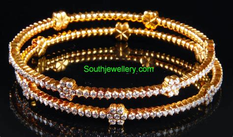 Floral Diamond Bangles - Indian Jewellery Designs