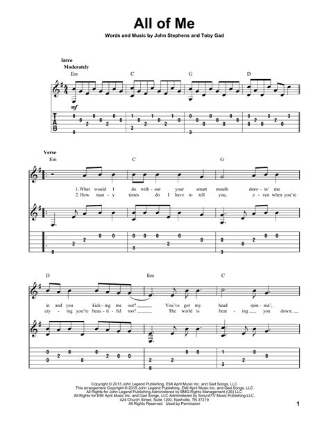 All Of Me | John Legend | Guitar Tab