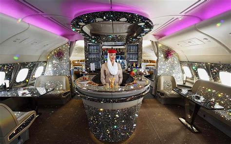 Emirates Just Released a Photo of Its First Class Bar Blinged Out in ...