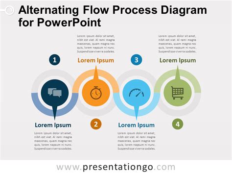 Alternating Flow Process Diagram for PowerPoint | Flow chart template, Infographic template ...