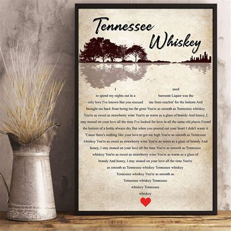 Tennessee Whiskey Song Poster Lyrics Heart Shape Posters Gift - Etsy