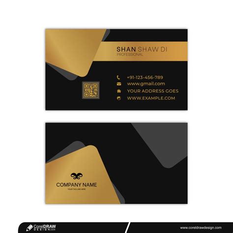 Download Modern Black Gold Business Card Templates Design | CorelDraw Design (Download Free CDR ...