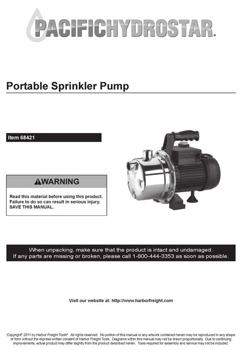 PACIFIC HYDROSTAR PORTABLE SPRINKLER PUMP MANUAL Pdf Download | ManualsLib