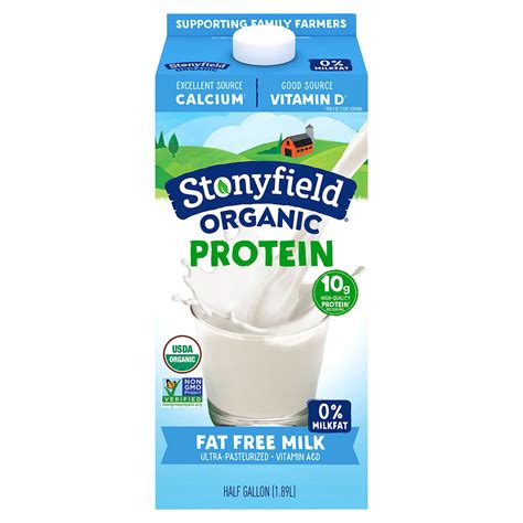 Stonyfield Organic, Organic Fat Free Milk, Half Gallon Carton (64 oz) - Walmart.com