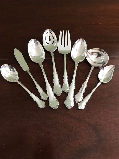 Vintage Silverware Set, Reed Barton Dresden Rose flatware, Large 12 ...