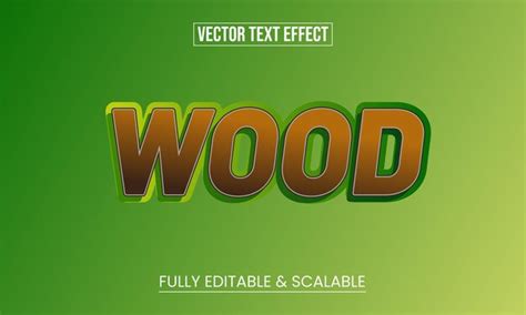 Premium Vector | Modern vector editable wood text effect