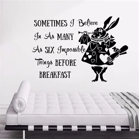 Aliexpress.com : Buy Alice in Wonderland Wall Stickers Rabbit Quotes Bedroom Nursery Room Decor ...